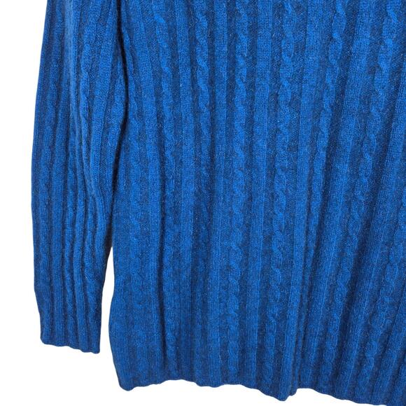 Zinity Sweater Womens Medium Blue Full Zip Cable Knit Possum Merino Made in NZ - Picture 9 of 11